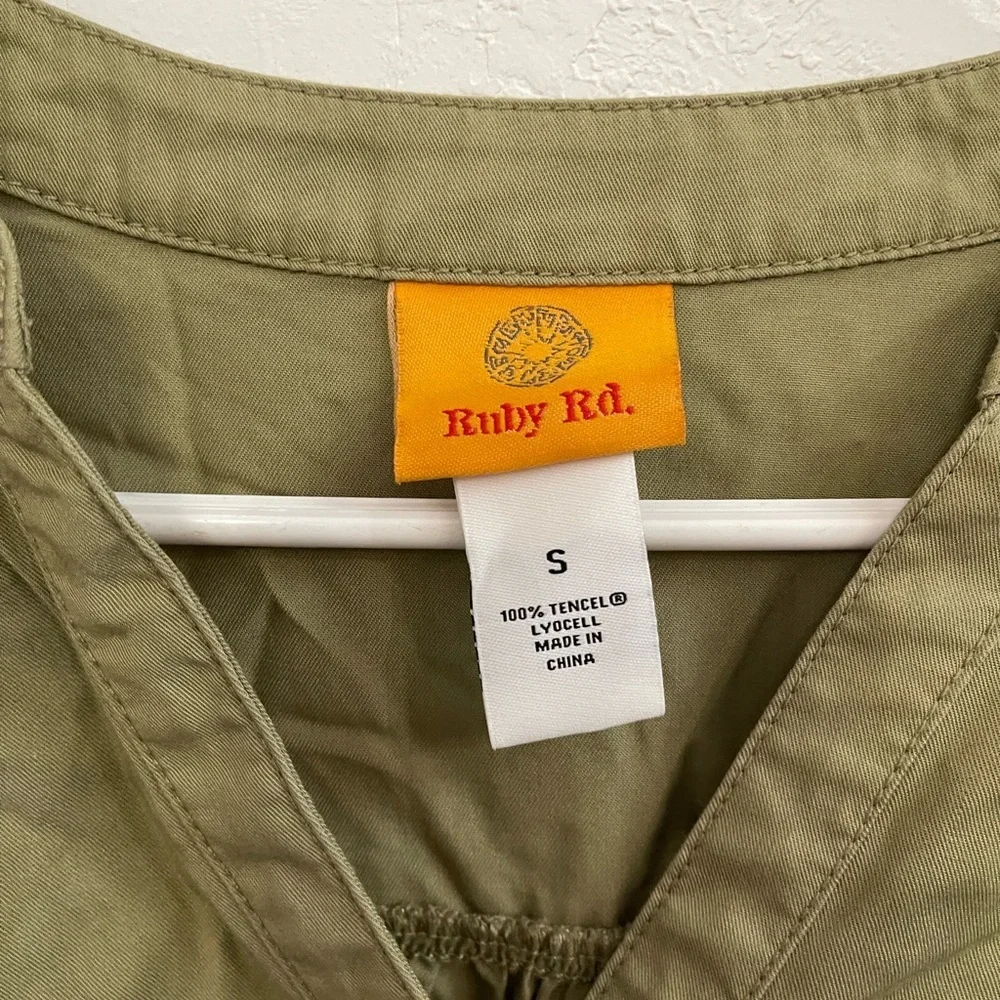 Ruby Rd. - Olive Green Button-Up Blouse - Picture 2 of 3